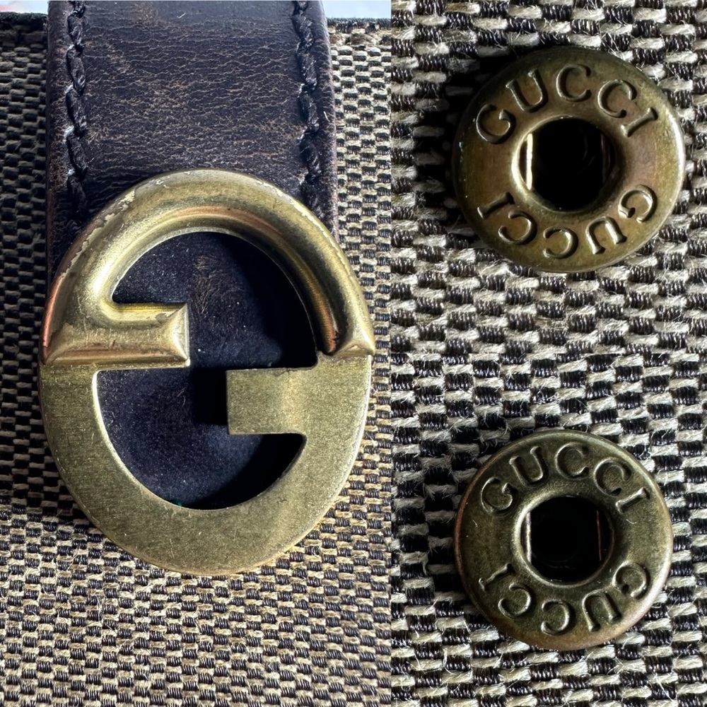 Gucci Rare Canvas & Leather Interlocking GG Compact Bifold Wallet Beige/Brown - Picture 4 of 17
